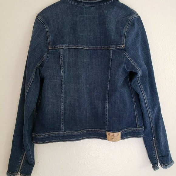 Hollister Denim Jacket Dark Wash Advanced Stretch Denim Jacket M - Picture 2 of 5